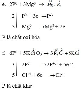 Lập phương trình hóa học và cho biết P có tính khử hay tính oxi hóa